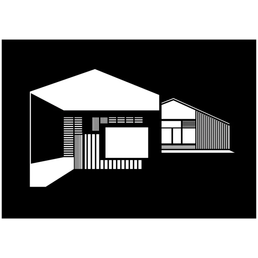 Kristina Dam - Illustration FJ House A3, sort/hvid