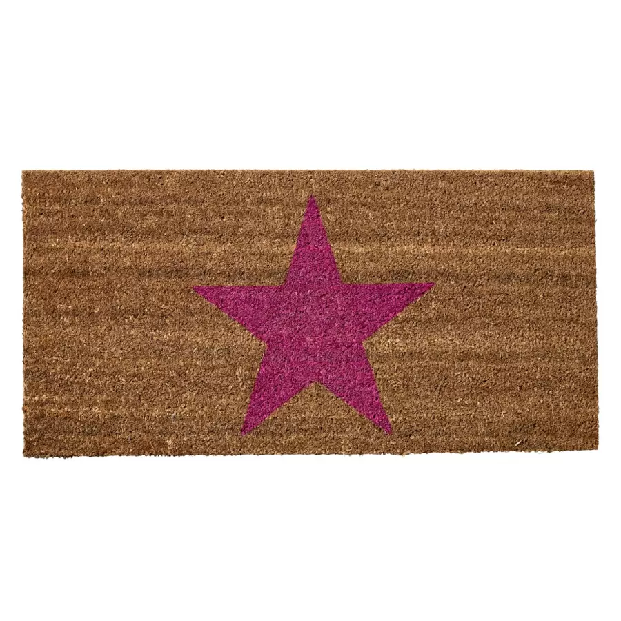 Bloomingville - Måtte, Kokos, pink stjerne, 80x40