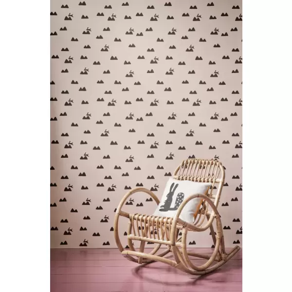 ferm LIVING - Børnetapet,  rosa med kaniner fra ferm LIVING