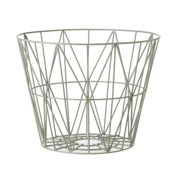 ferm LIVING - Wire Basket - Dusty Green L