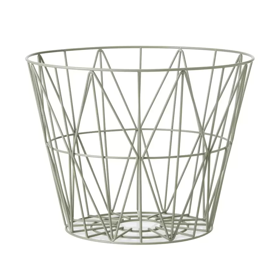 ferm LIVING - Wire Basket - Dusty Green M