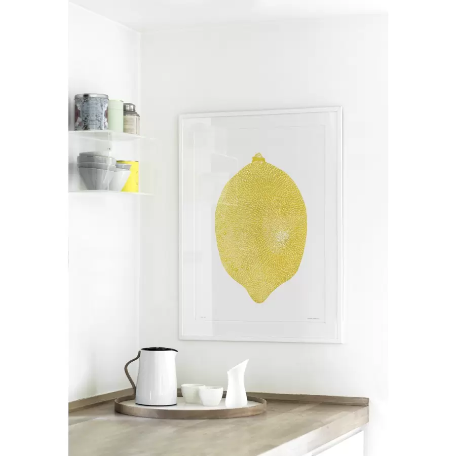 Monika Petersen Art Print - Lemon gul hvid 50x70