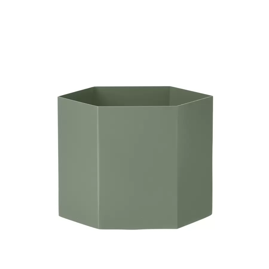 ferm LIVING - Hexagon potte dusty green XL