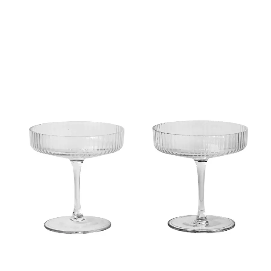 ferm LIVING - 2 Ripple Champagneskåle / Champagneglas ferm LIVING - 2 Ripple Champagneskåle / Champagneglas