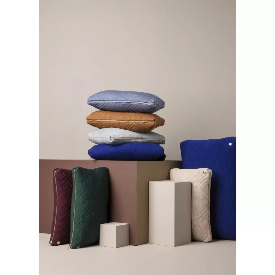 ferm LIVING - Quilt Cushion, Light Grey 40x25