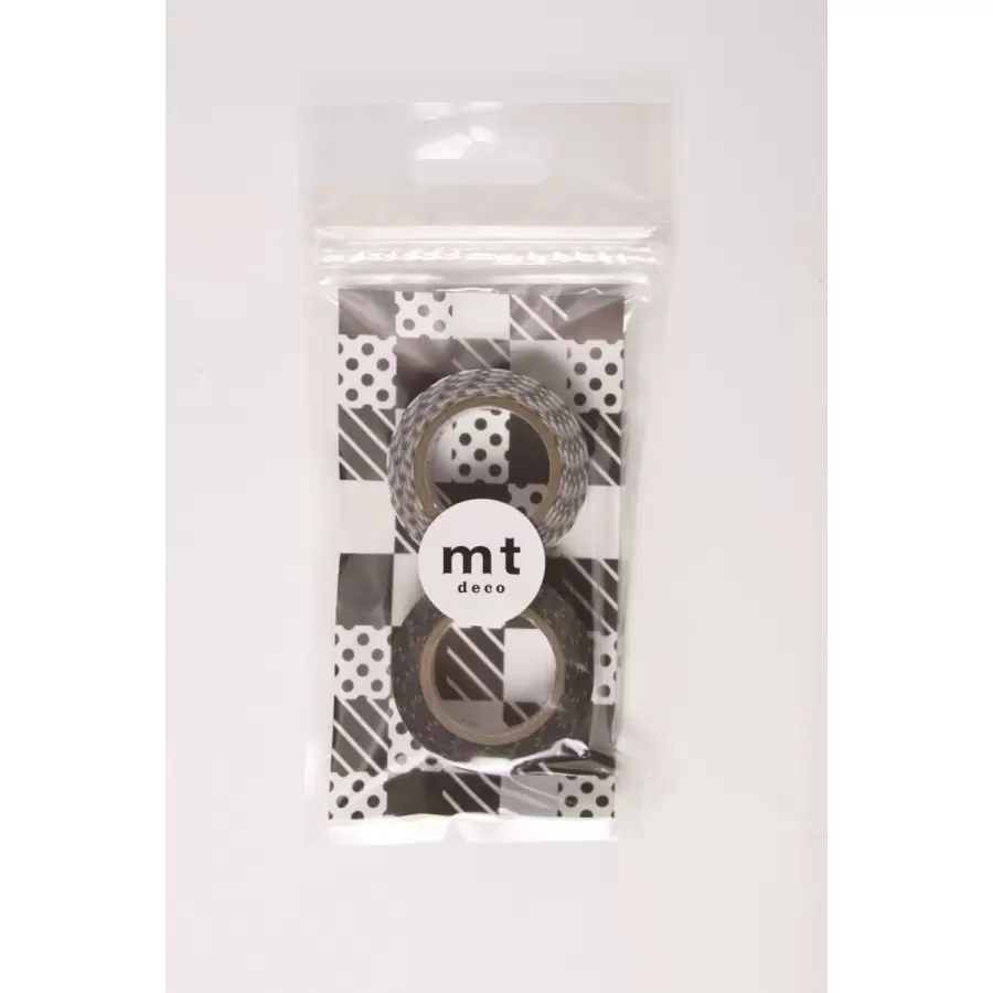 mt - Masking Tape - 2pk Black dot og black stripe