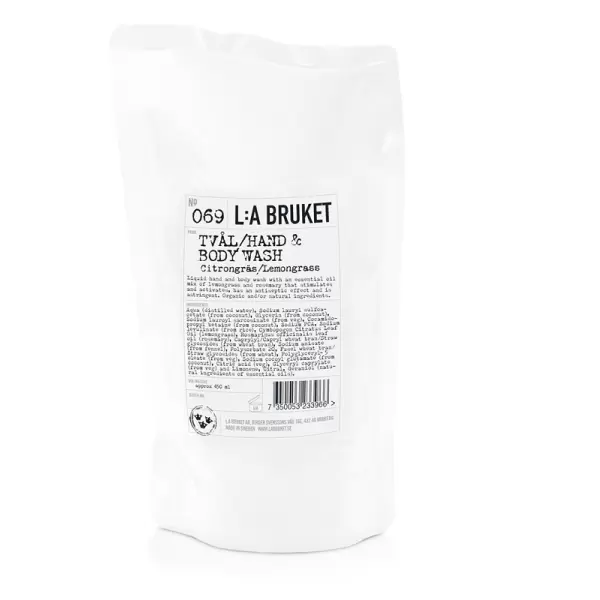 L:A Bruket - Refill sæbe no. 069 Lemongrass 450 ml