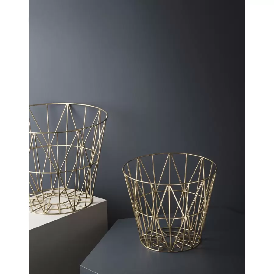 ferm LIVING - Messing Wire Basket - L - Messing