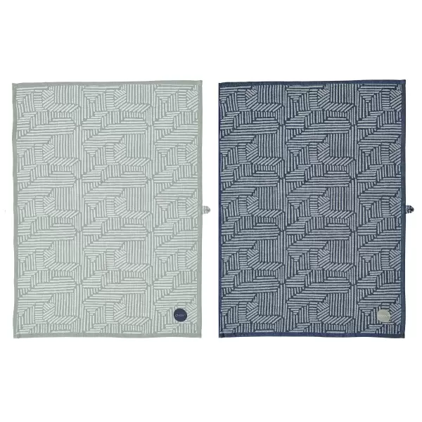 OYOY Living Design - Paddy tea towel, dark blue/pale mint