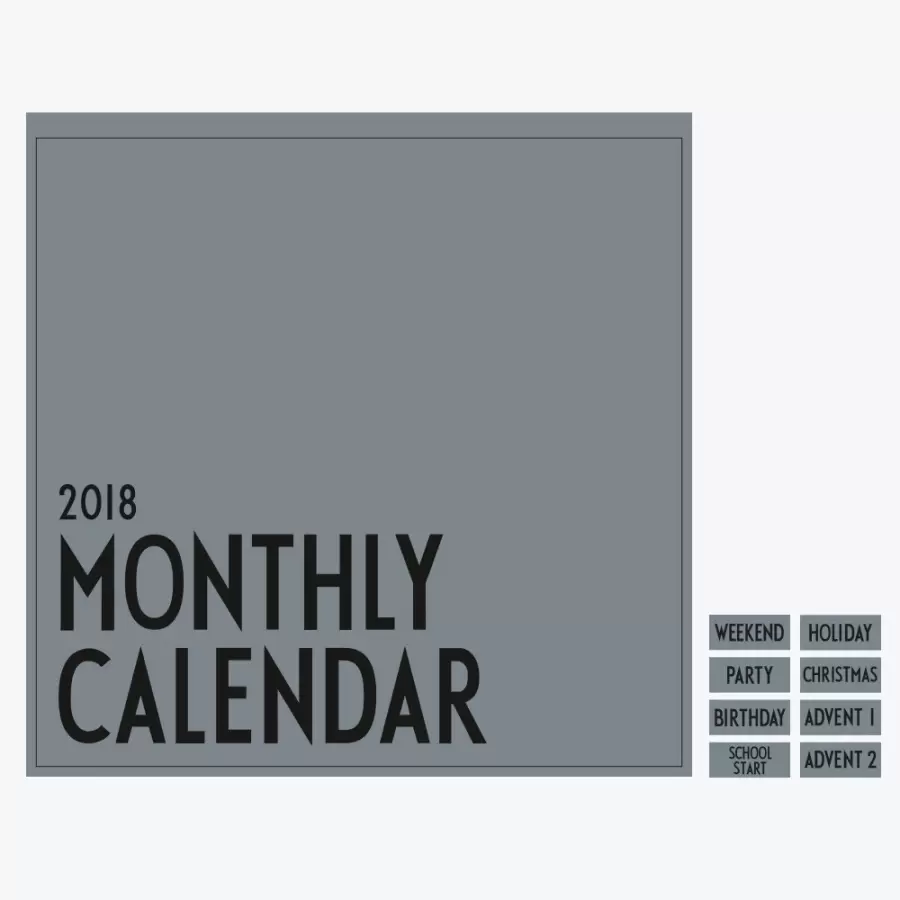 Design Letters - Vægkalender 2018