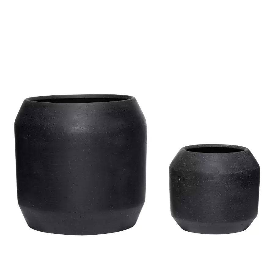 Hübsch - Krukker keramik, sort