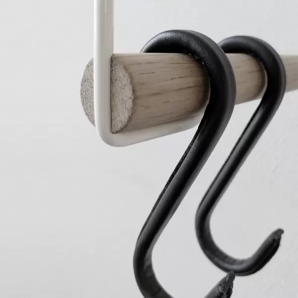 Nordic Function - 3 læderkroge - Upgrade S-hook, sort 