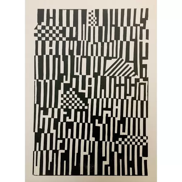 Monika Petersen Art Print - Mønster Sort/creme 50x70
