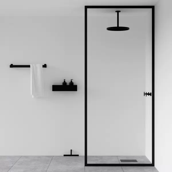 Nichba Design - Badeværelseshylde 20 cm med afløb, sort el. hvid