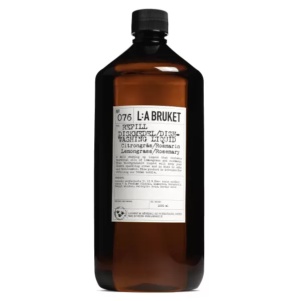 L:A Bruket - 1L Refill opvaskemiddel no. 076 Citrongræs/Rosmarin