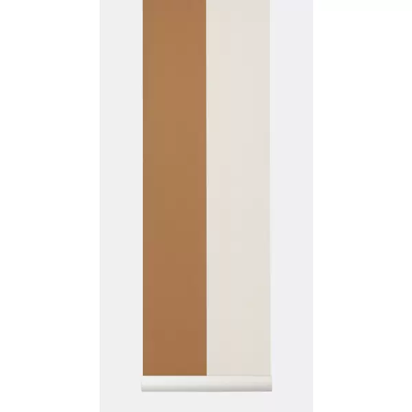 ferm LIVING - Tapet Thick Lines, Mustard/Off white