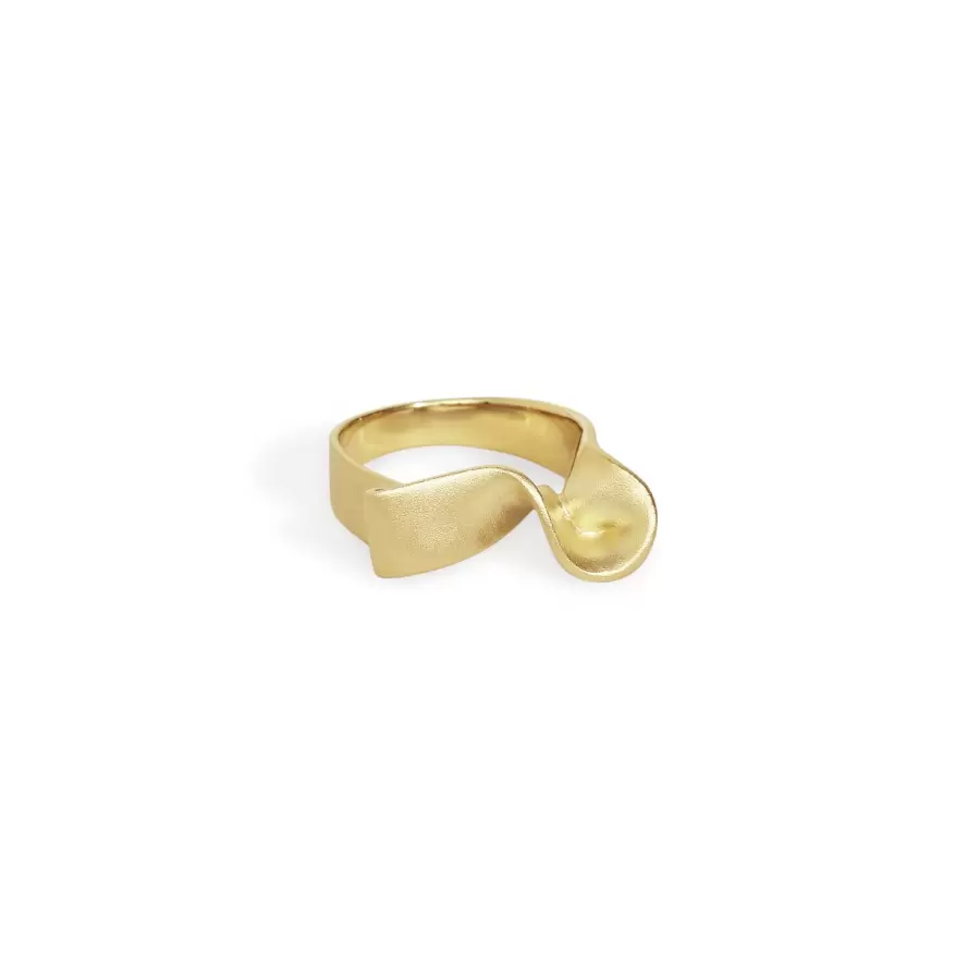 Trine Tuxen - Ring Ribbon II, Forgyldt sterlingsølv