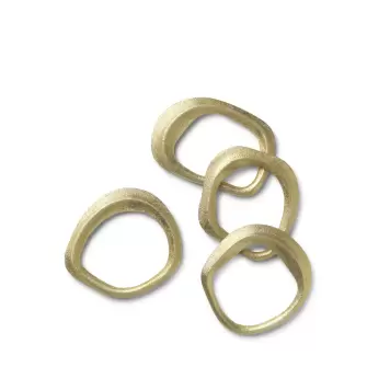 Ferm Living - 4 stk messing servietringe - Flow Ferm Living - 4 stk messing servietringe - Flow