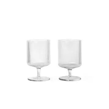 Ferm Living - 2 Ripple Vinglas, klar Ferm Living - 2 Ripple Vinglas, klar