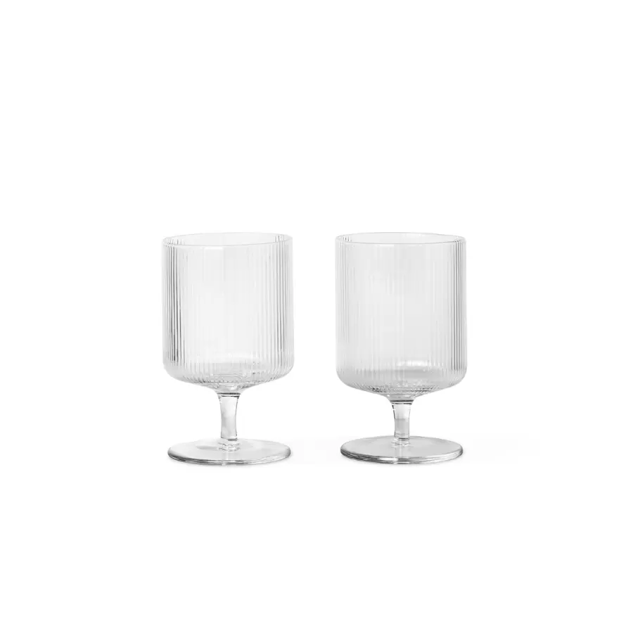 ferm LIVING - 2 Ripple Vinglas, klar