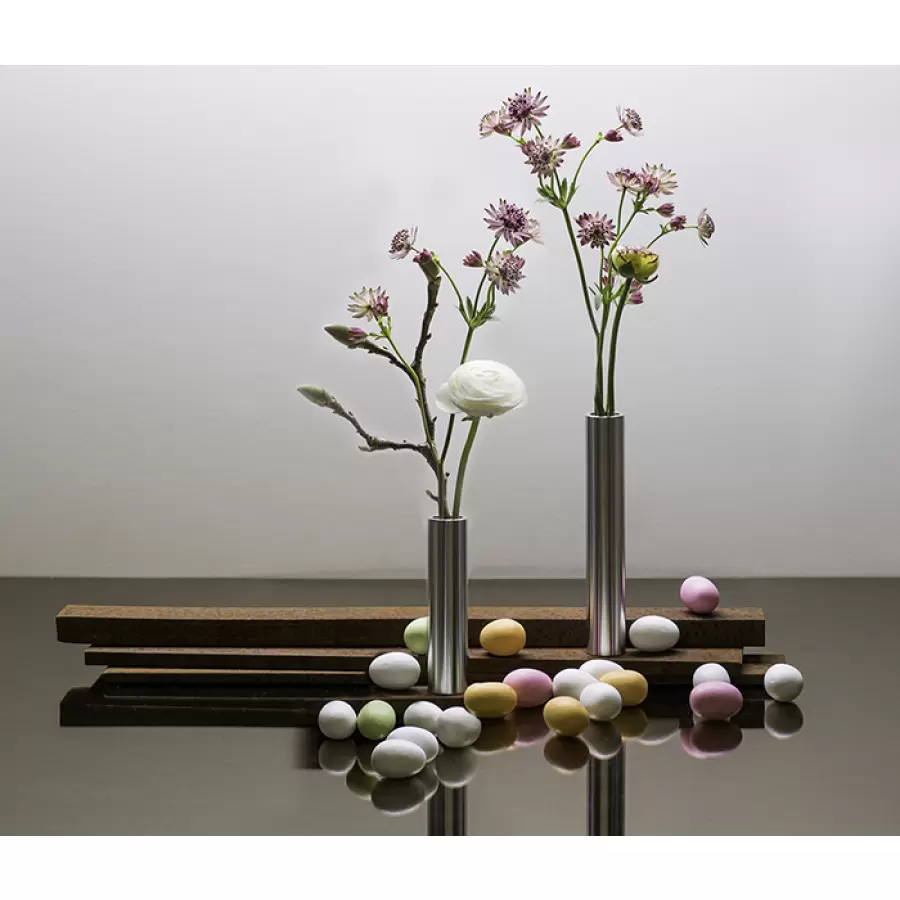 ByHolmer - Slim vase, stål 17cm.