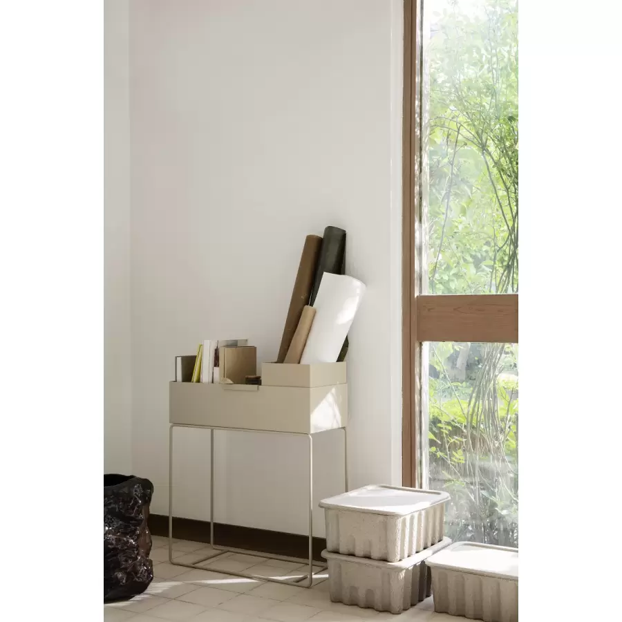 ferm LIVING - 2 stk. Paper Pulp Box, Beige Large