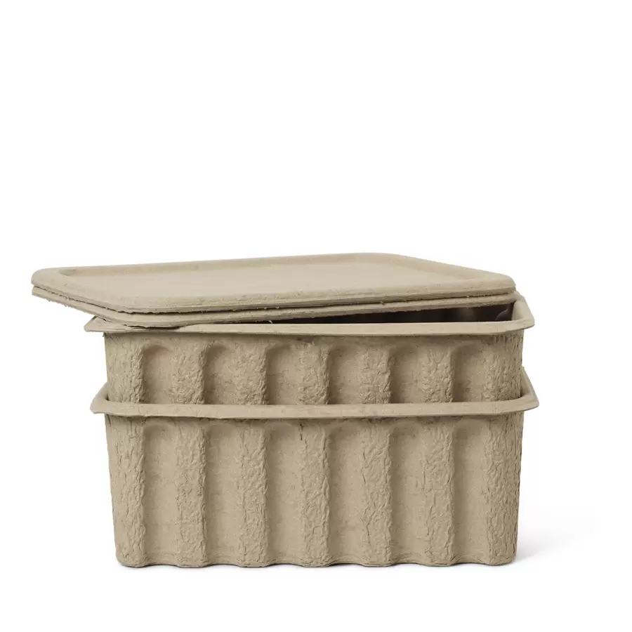 ferm LIVING - Paper Pulp Box large - 2 i sæt, 40*30 cm, hent-selv vare