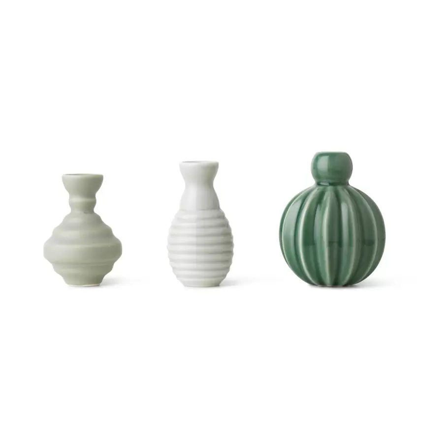 dottir NORDIC DESIGN - 3 vaser i sæt..Samsurium Minibell, Grøn
