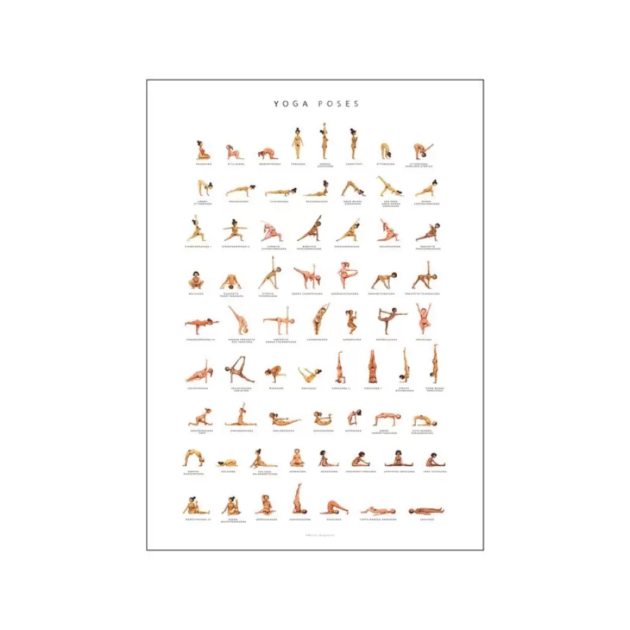 Poster and Frame - Marie Jørgensen, Yoga Poses 50*70