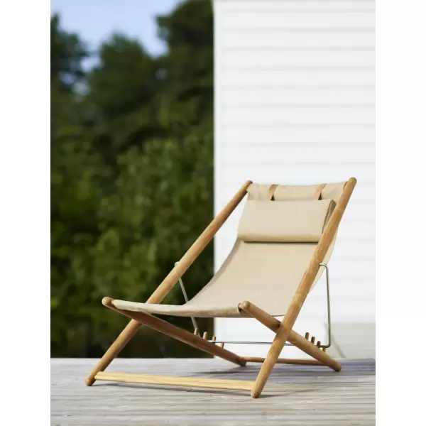 Skargaarden - H55 liggestol Teak og sunbrella stof