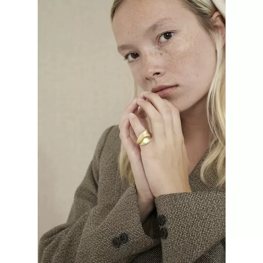 Trine Tuxen - Ring Cabbage, Forgyldt sterlingsølv