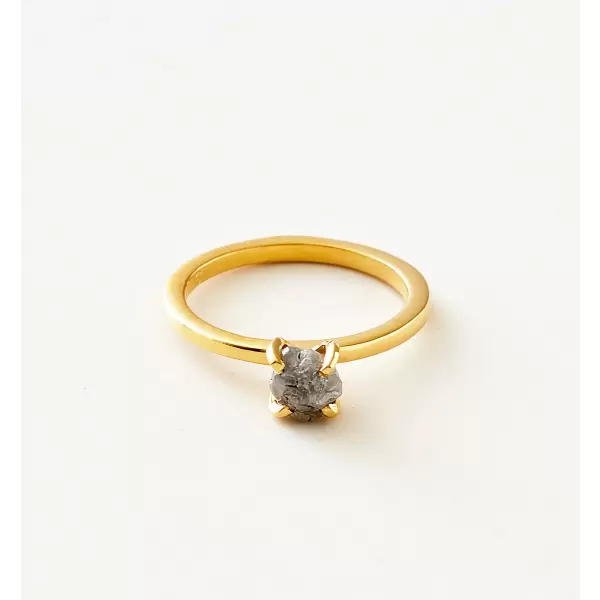 Studio Loma - Ring Annebelle Grå rådiamant, Forgyldt Sterlingsølv