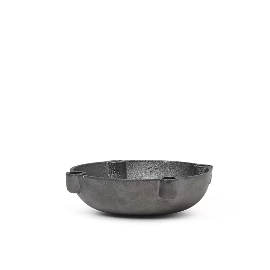 ferm LIVING - Bowl lysestage Small, Sort messing