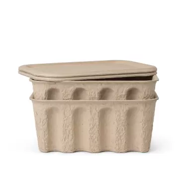 Ferm Living - 2 stk. Paper Pulp Box, Beige Small Ferm Living - 2 stk. Paper Pulp Box, Beige Small
