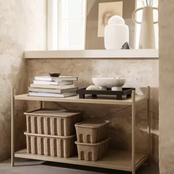 Ferm Living - 2 stk. Paper Pulp Box, Beige Small