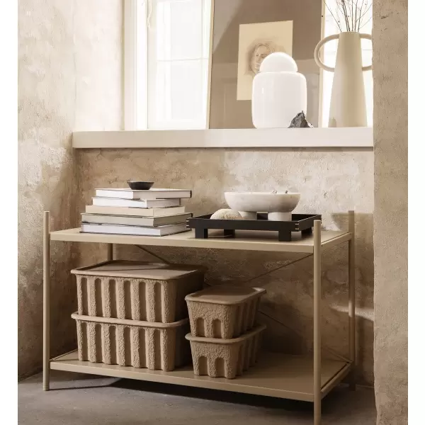 ferm LIVING - 2 stk. Paper Pulp Box, Beige Small