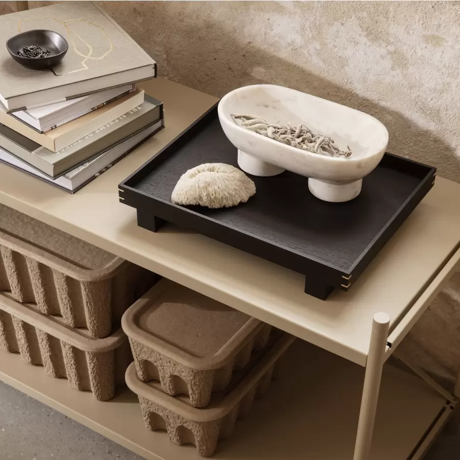 ferm LIVING - 2 stk. Paper Pulp Box, Beige Small