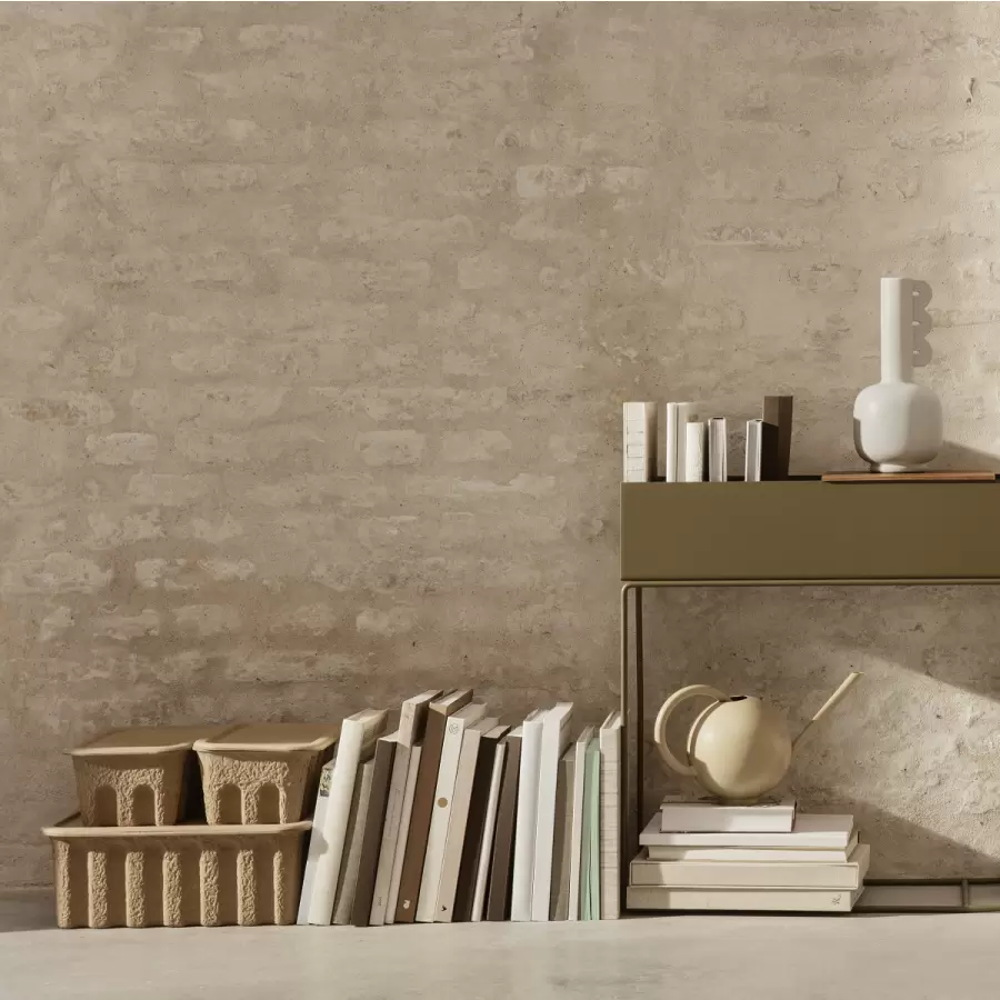 ferm LIVING - 2 stk. Paper Pulp Box, Beige Small