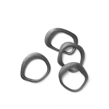 Ferm Living - Flow servietringe 4 stk., Sort messing