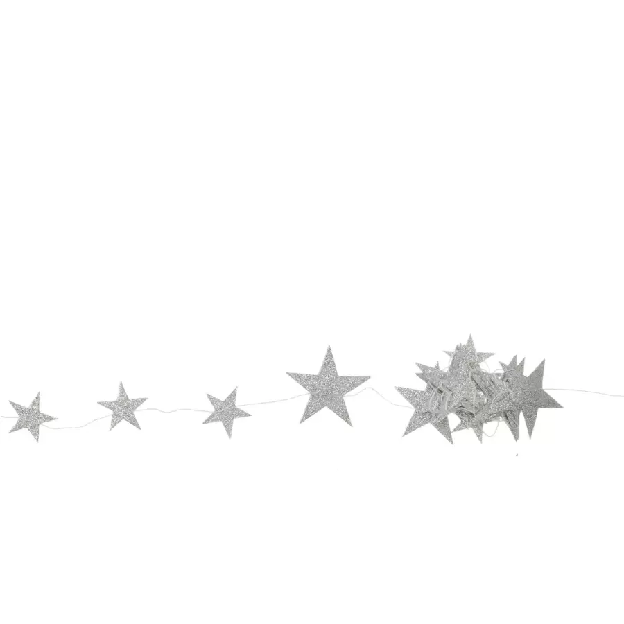 BUNGALOW - Guirlande sølvstjerner, 2 m.