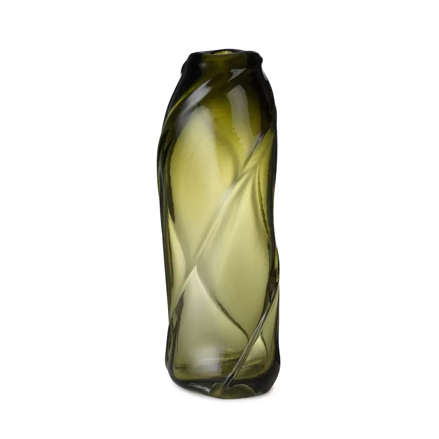 ferm LIVING - Gulvvase Water Swirl Tall, Moss Green