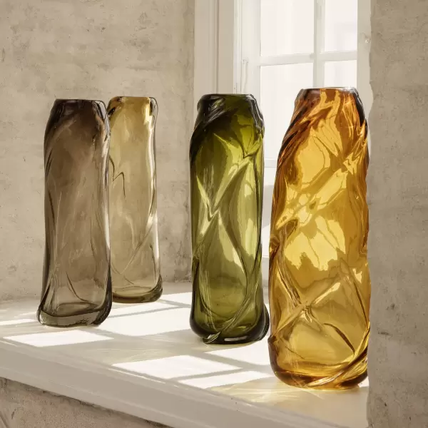 ferm LIVING - Vase Water Swirl Tall, Amber