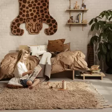 Ferm Living - Tæppe Amass Long Pile, White Pepper, 140'140