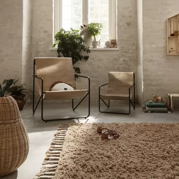 ferm LIVING - Tæppe Amass Long Pile, White Pepper, 140'140