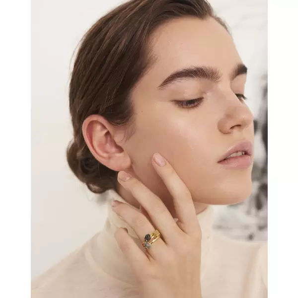 Studio Loma - Ring Annebelle Grå rådiamant, Forgyldt Sterlingsølv