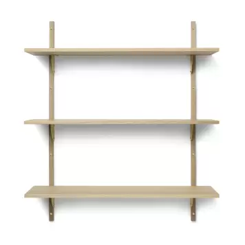 Ferm Living - Sector reol Triple bred, Natur eg/Messing Ferm Living - Sector reol Triple bred, Natur eg/Messing
