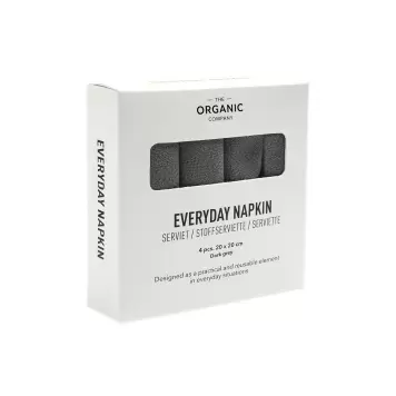 The Organic Company - 4 I SAMPAK, Stofservietter Everyday Napkin, Mørkegrå The Organic Company - 4 I SAMPAK, Stofservietter Everyday Napkin, Mørkegrå