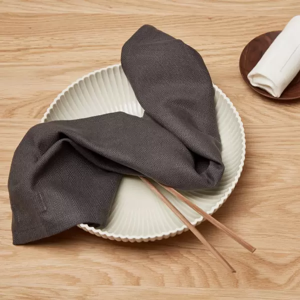 The Organic Company - 4 I SAMPAK, Stofservietter Everyday Napkin, Mørkegrå