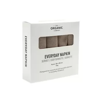 The Organic Company - 4 stofservietter i sampak. Everyday Napkin, Clay