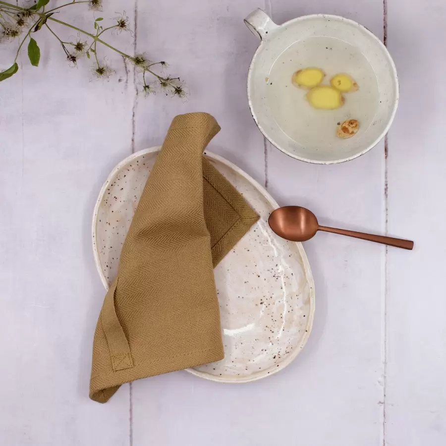 The Organic Company - 4 stk. i æske - Servietter Everyday Napkin, Khaki